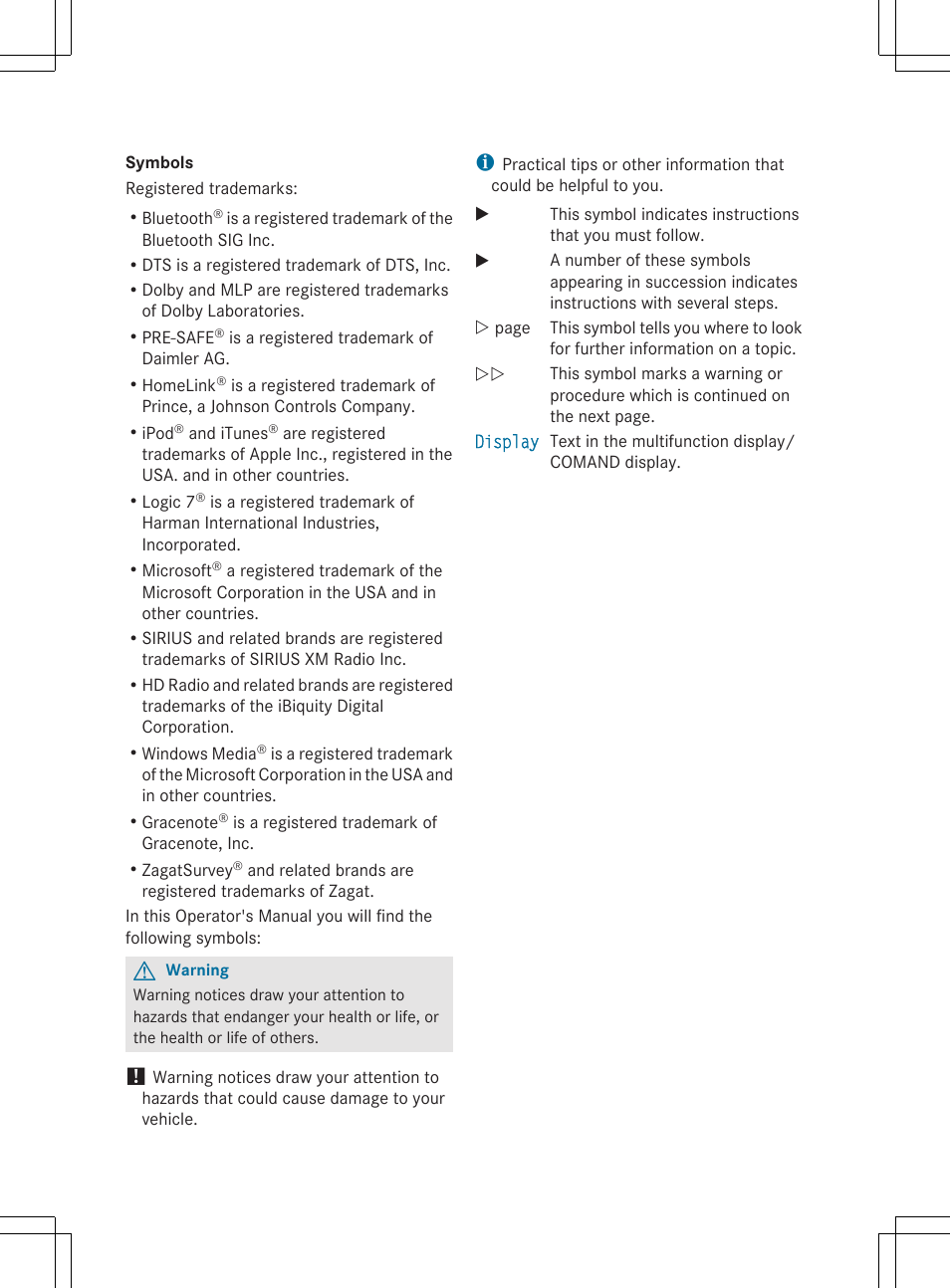 Mercedes-Benz CL-Class 2011 User Manual | Page 2 / 480