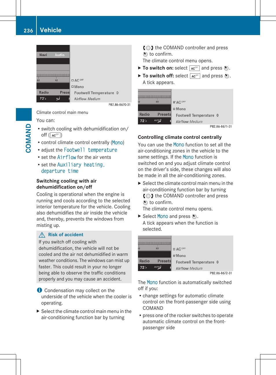 Comand, Vehicle | Mercedes-Benz CL-Class 2011 User Manual | Page 238 / 480