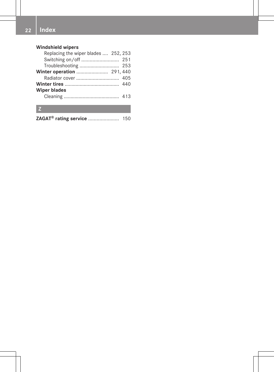 Index | Mercedes-Benz CL-Class 2011 User Manual | Page 24 / 480