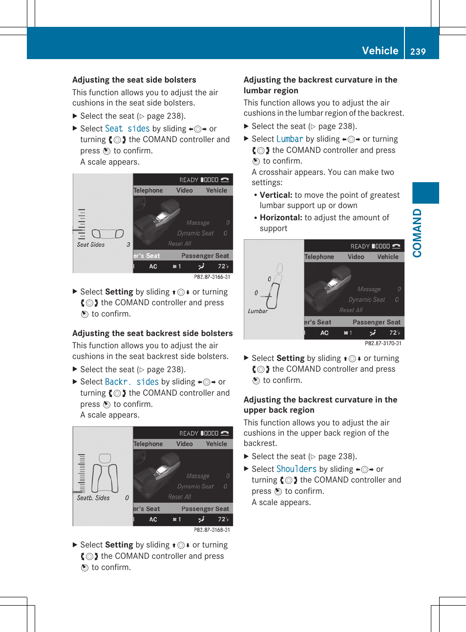 Comand, Vehicle | Mercedes-Benz CL-Class 2011 User Manual | Page 241 / 480