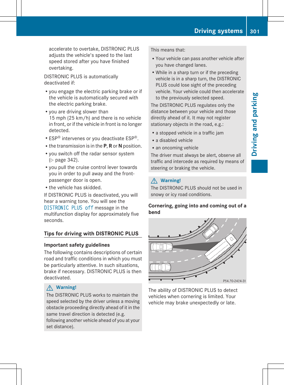 Driving and parking, Driving systems | Mercedes-Benz CL-Class 2011 User Manual | Page 303 / 480