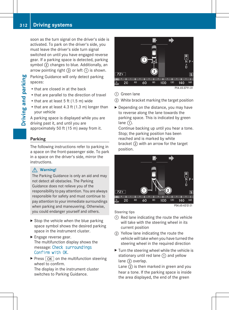 Driving and parking, Driving systems | Mercedes-Benz CL-Class 2011 User Manual | Page 314 / 480