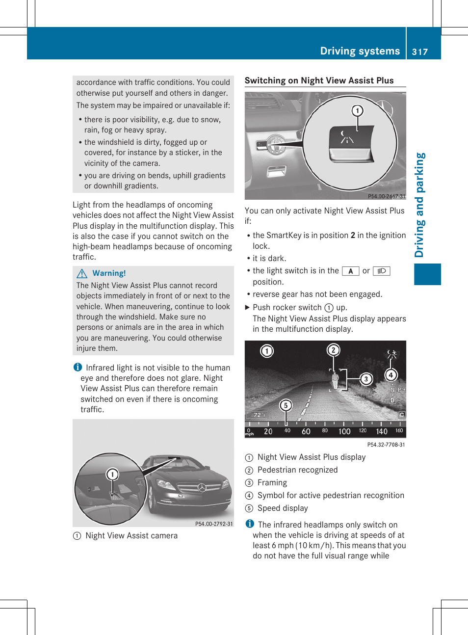 Driving and parking, Driving systems | Mercedes-Benz CL-Class 2011 User Manual | Page 319 / 480