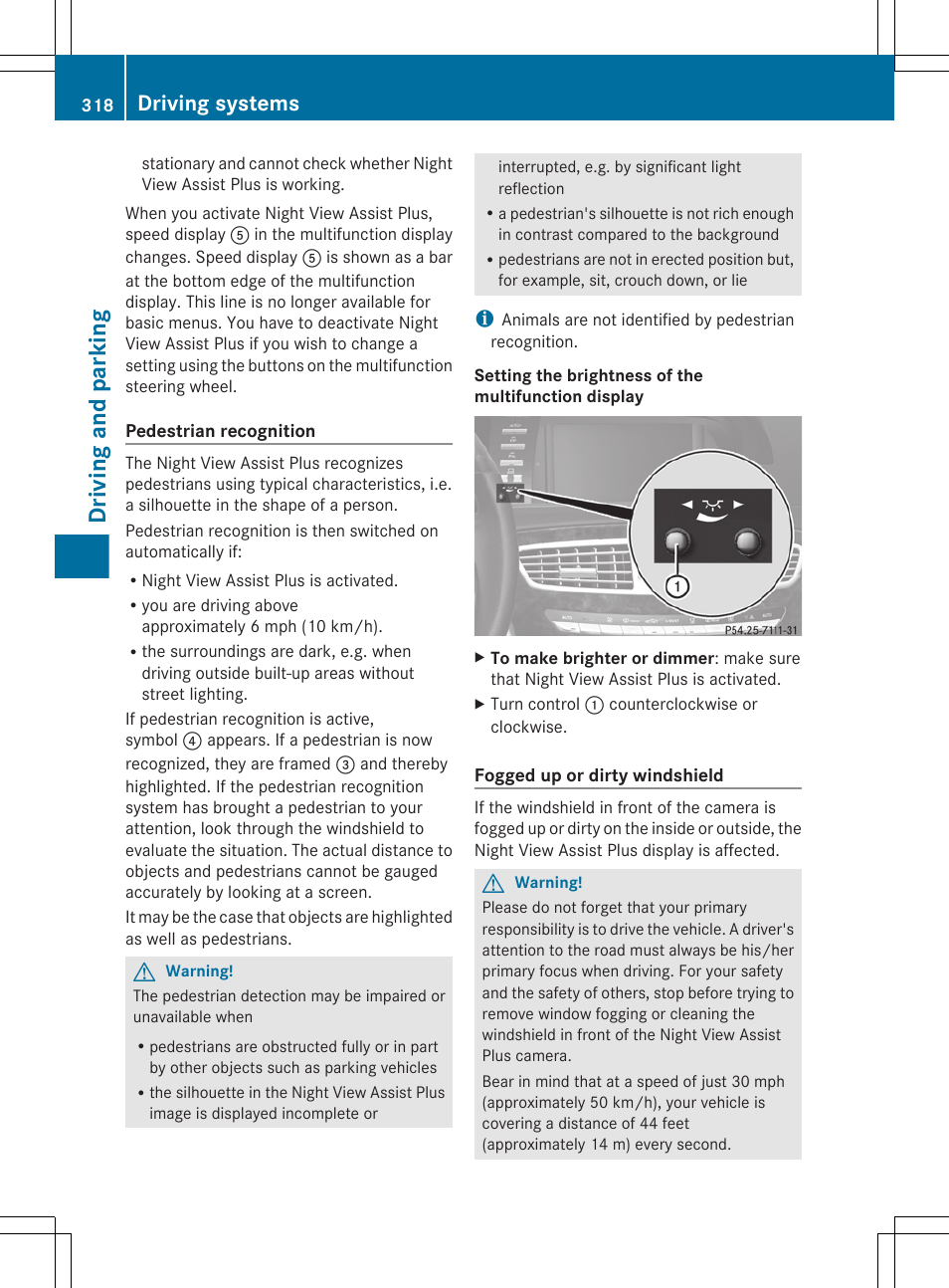 Driving and parking, Driving systems | Mercedes-Benz CL-Class 2011 User Manual | Page 320 / 480