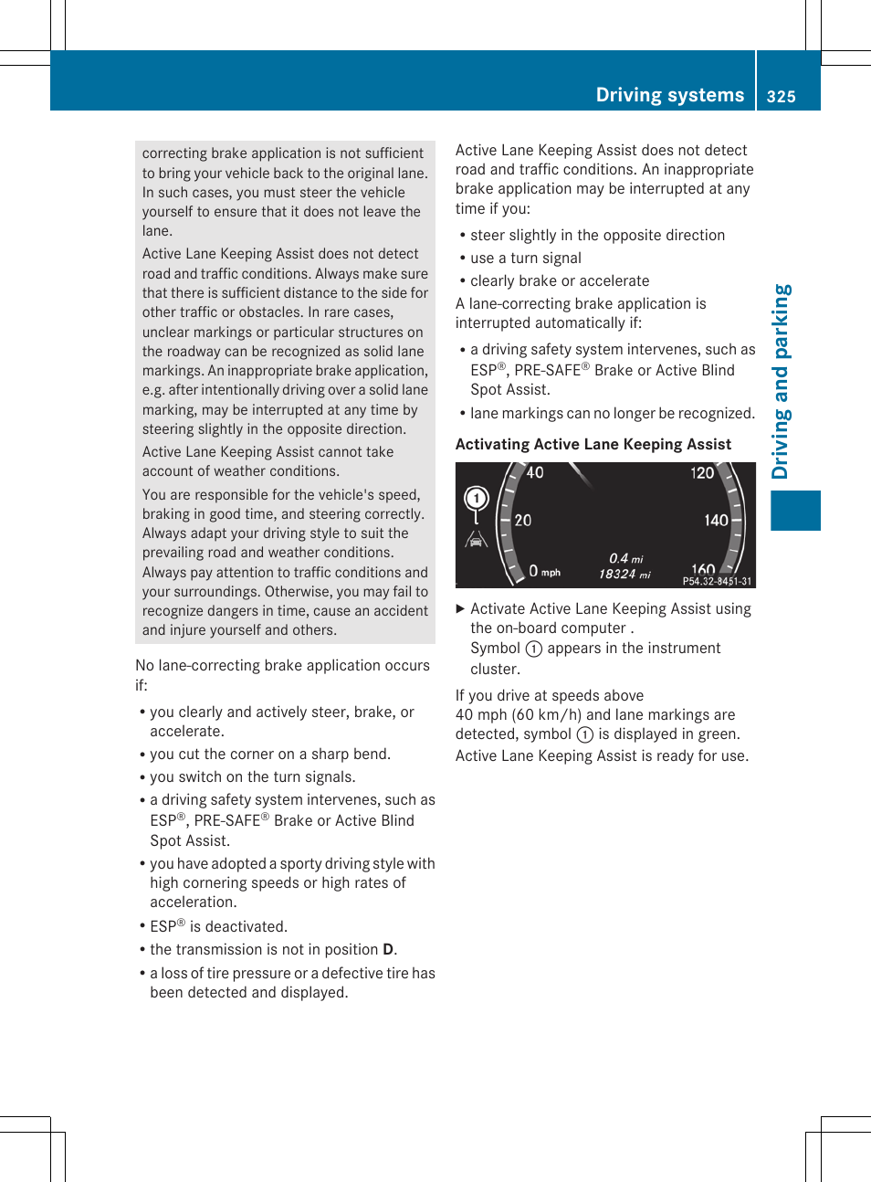 Driving and parking, Driving systems | Mercedes-Benz CL-Class 2011 User Manual | Page 327 / 480