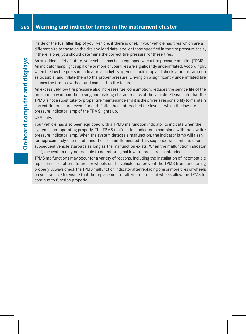 On-board computer and displays | Mercedes-Benz CL-Class 2011 User Manual | Page 384 / 480