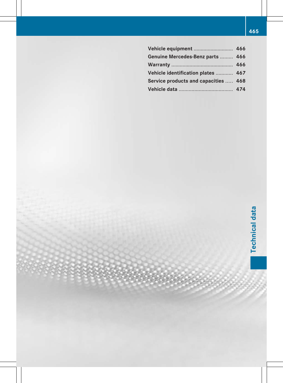 Technical data | Mercedes-Benz CL-Class 2011 User Manual | Page 467 / 480