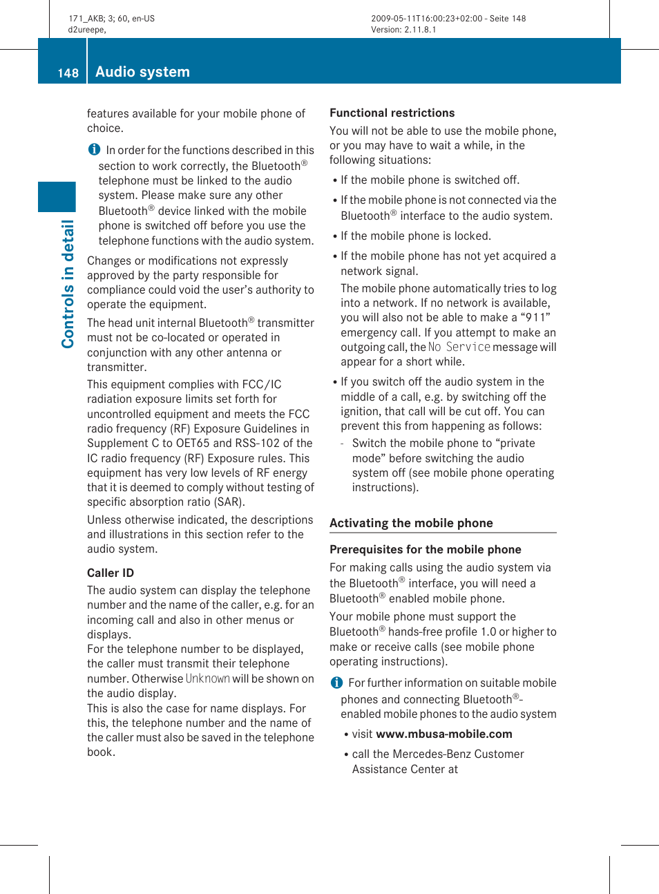 Controls in detail, Audio system | Mercedes-Benz SLK-Class 2011 Owners Manual User Manual | Page 150 / 312