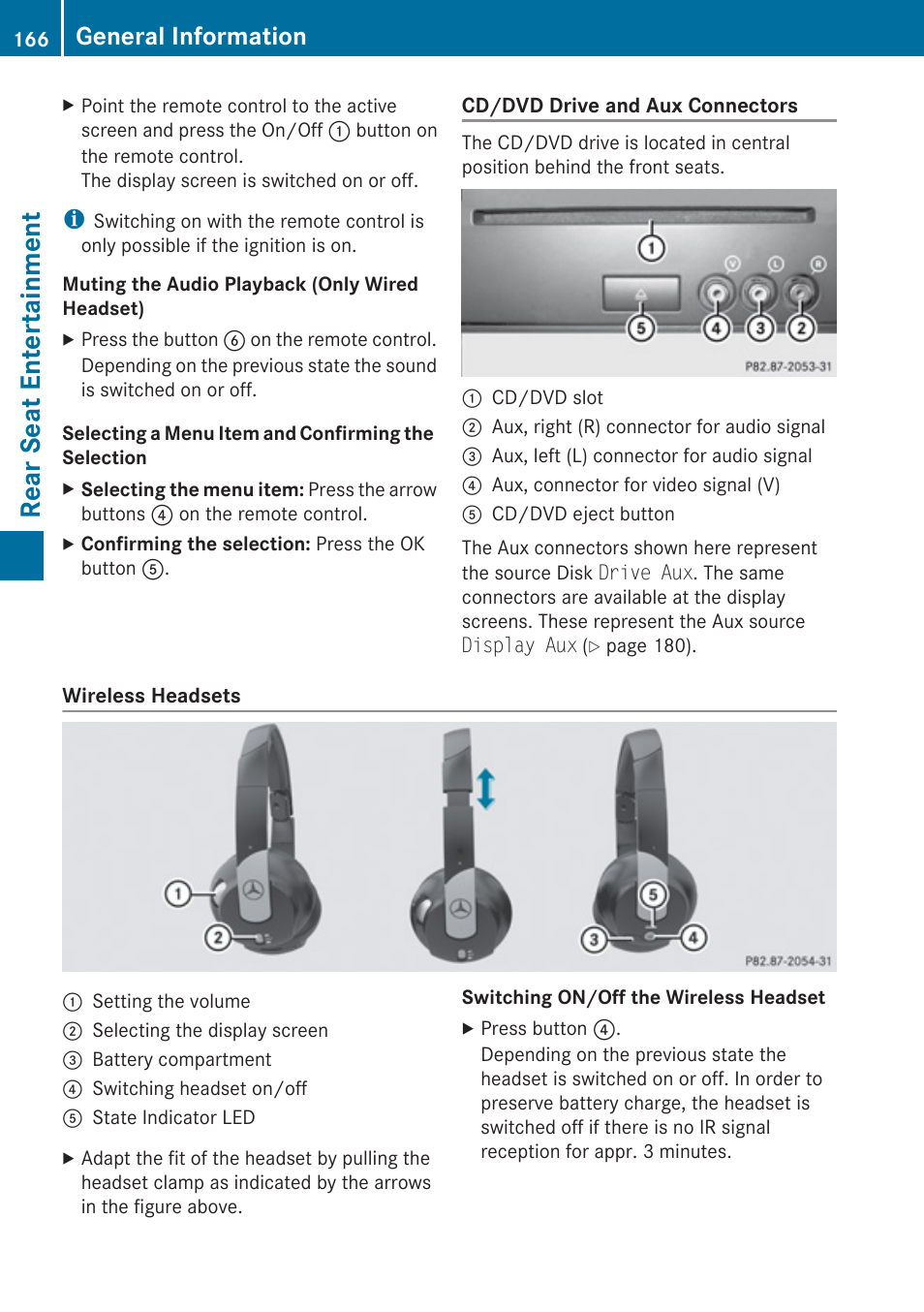 Rear seat entertainment, General information | Mercedes-Benz G-Class 2010 COMAND Manual User Manual | Page 168 / 224