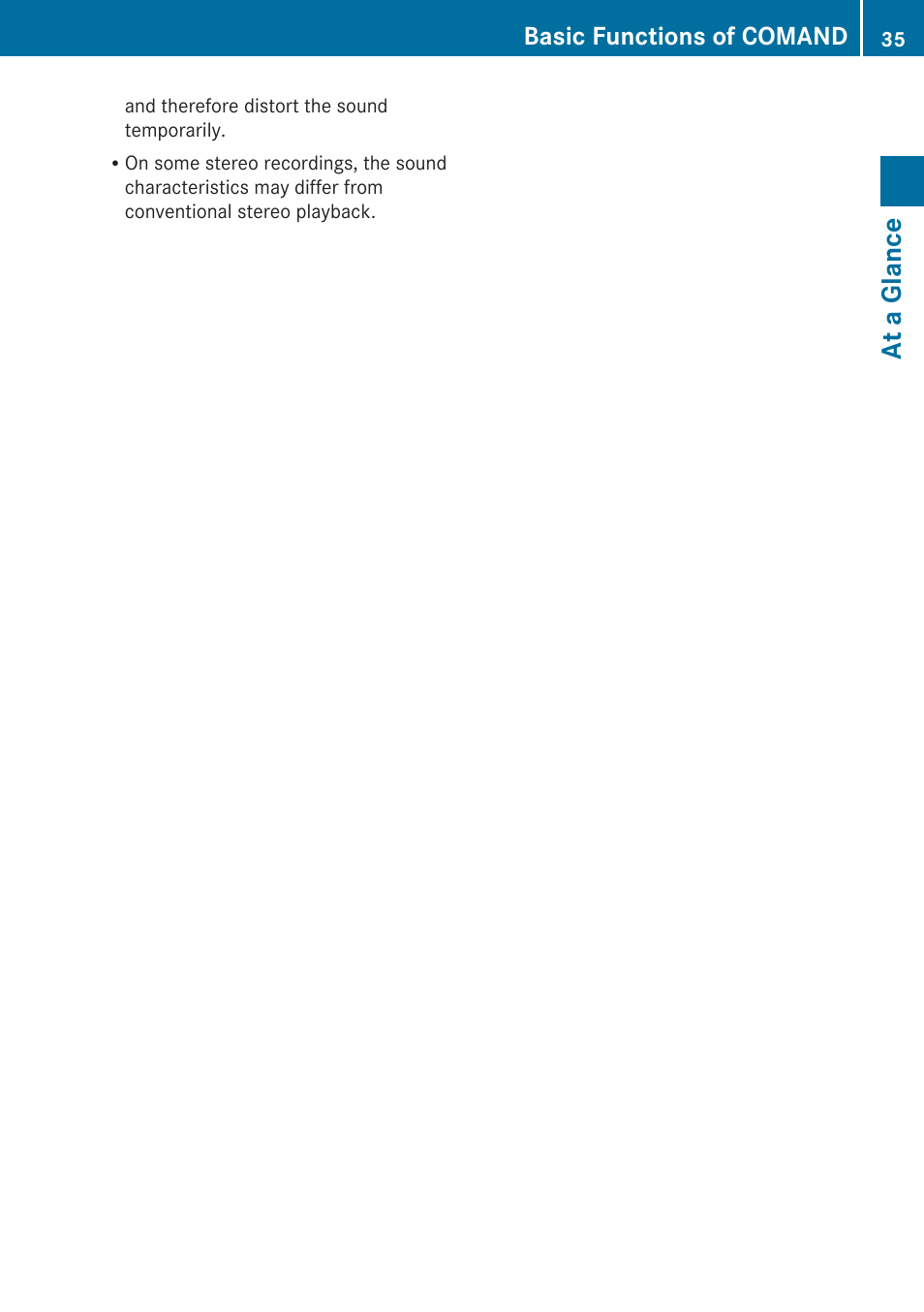 At a glance, Basic functions of comand | Mercedes-Benz G-Class 2010 COMAND Manual User Manual | Page 37 / 224