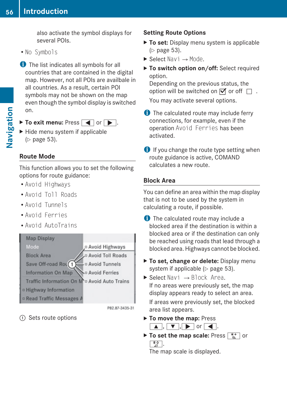 Navigation, Introduction | Mercedes-Benz G-Class 2010 COMAND Manual User Manual | Page 58 / 224