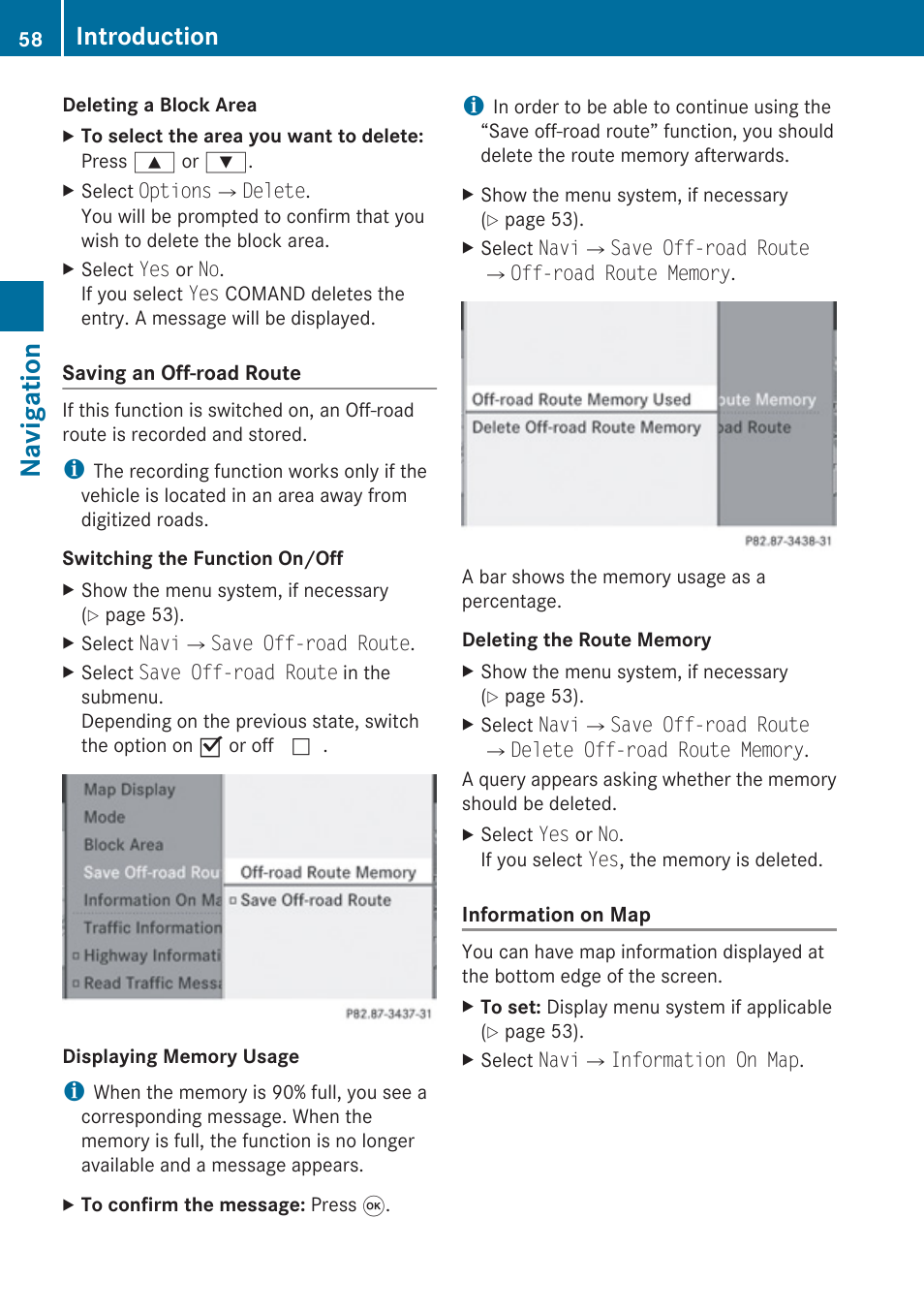 Navigation, Introduction | Mercedes-Benz G-Class 2010 COMAND Manual User Manual | Page 60 / 224