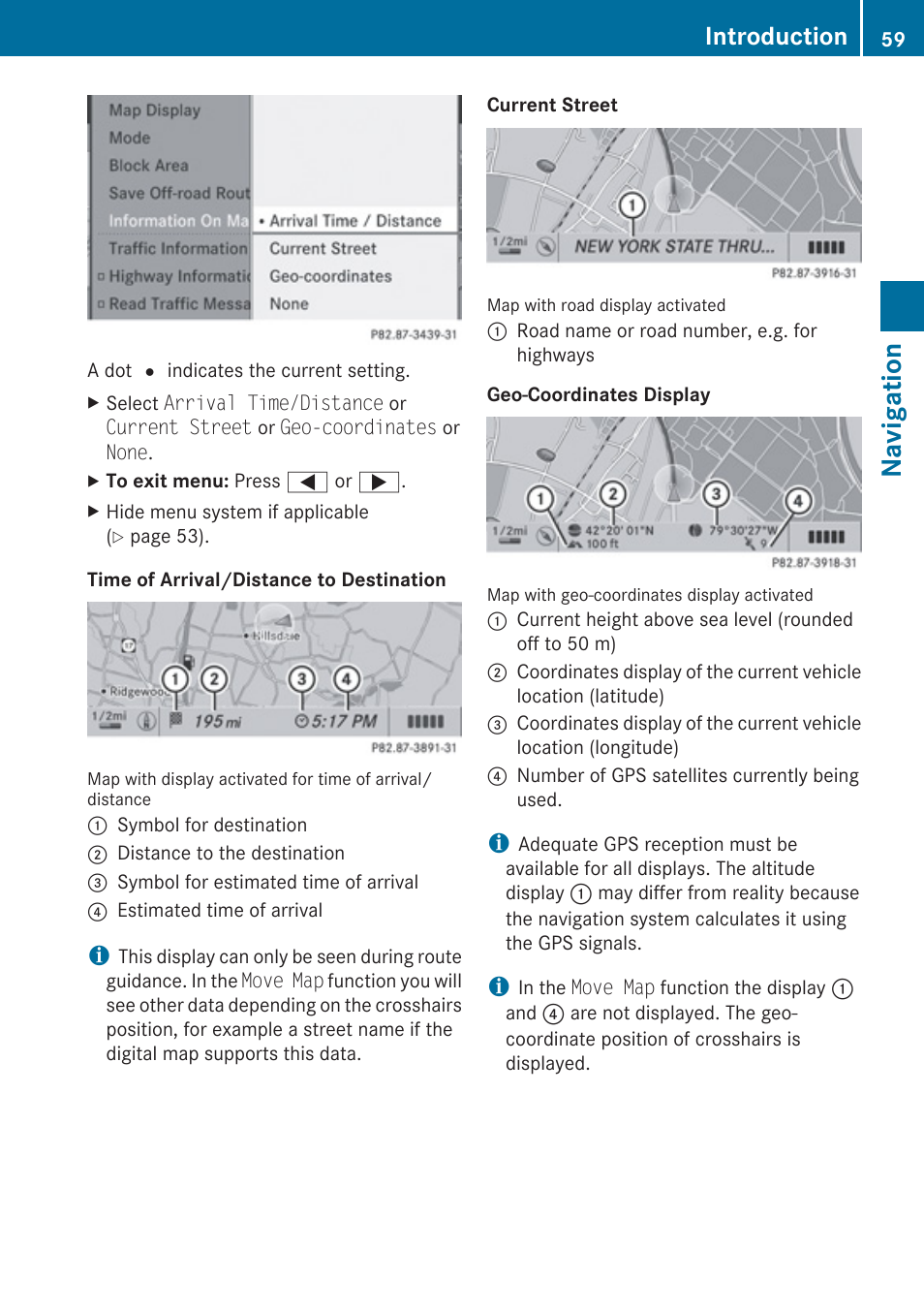 Navigation, Introduction | Mercedes-Benz G-Class 2010 COMAND Manual User Manual | Page 61 / 224