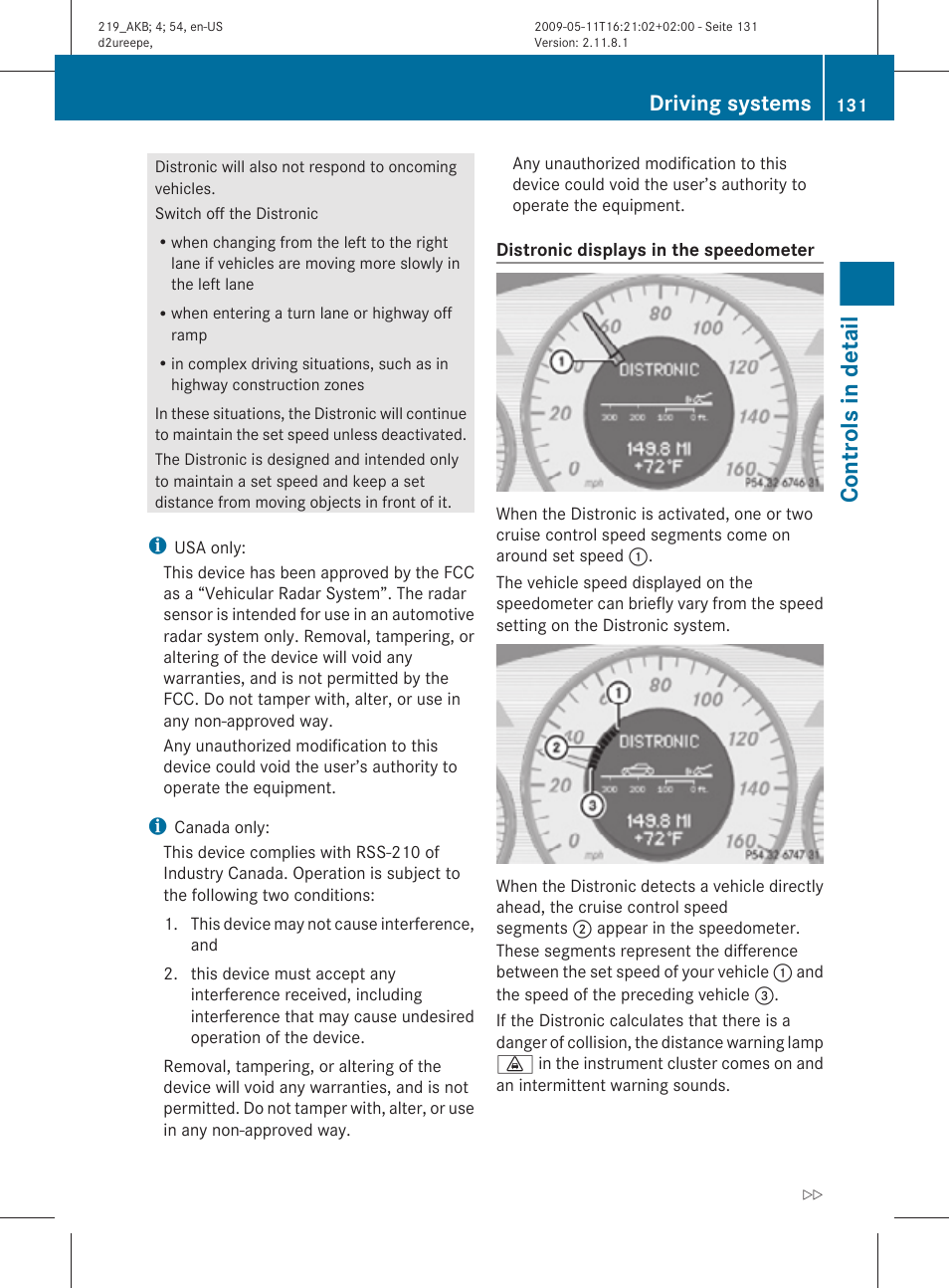 Controls in detail, Driving systems | Mercedes-Benz CLS-Class 2010 Owners Manual User Manual | Page 133 / 308