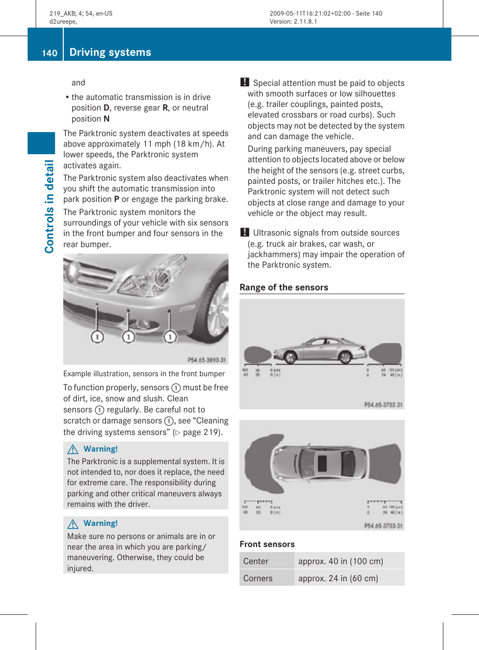 Controls in detail, Driving systems | Mercedes-Benz CLS-Class 2010 Owners Manual User Manual | Page 142 / 308
