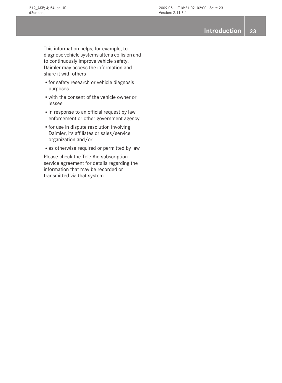 Introduction | Mercedes-Benz CLS-Class 2010 Owners Manual User Manual | Page 25 / 308