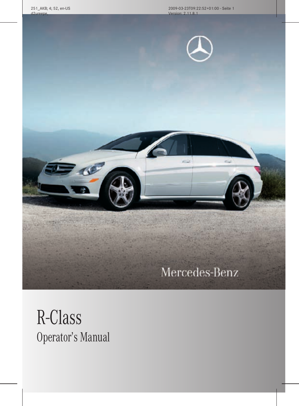 Mercedes-Benz R-Class 2010 Owners Manual User Manual | 364 pages