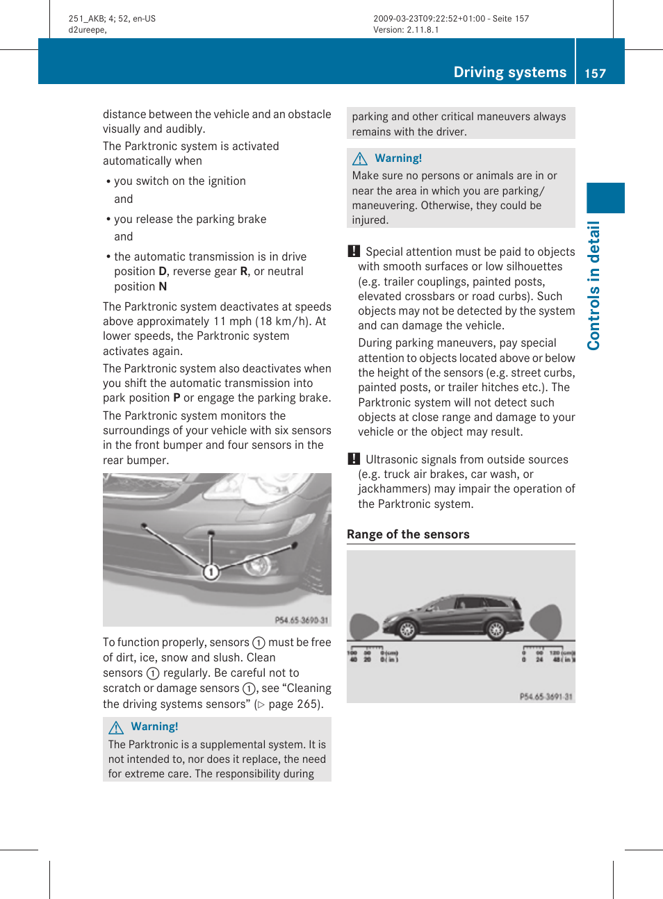 Controls in detail, Driving systems | Mercedes-Benz R-Class 2010 Owners Manual User Manual | Page 159 / 364