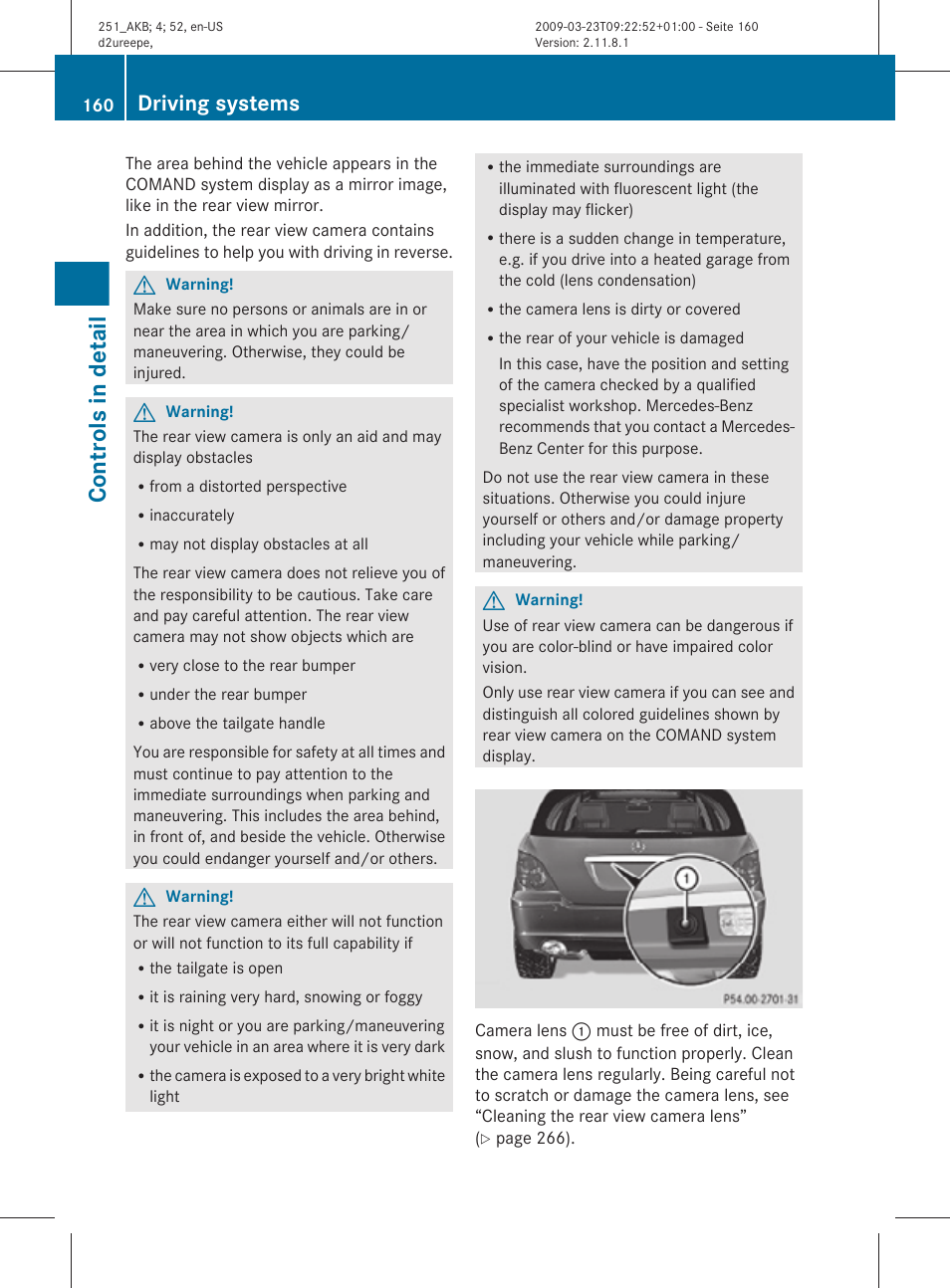 Controls in detail, Driving systems | Mercedes-Benz R-Class 2010 Owners Manual User Manual | Page 162 / 364