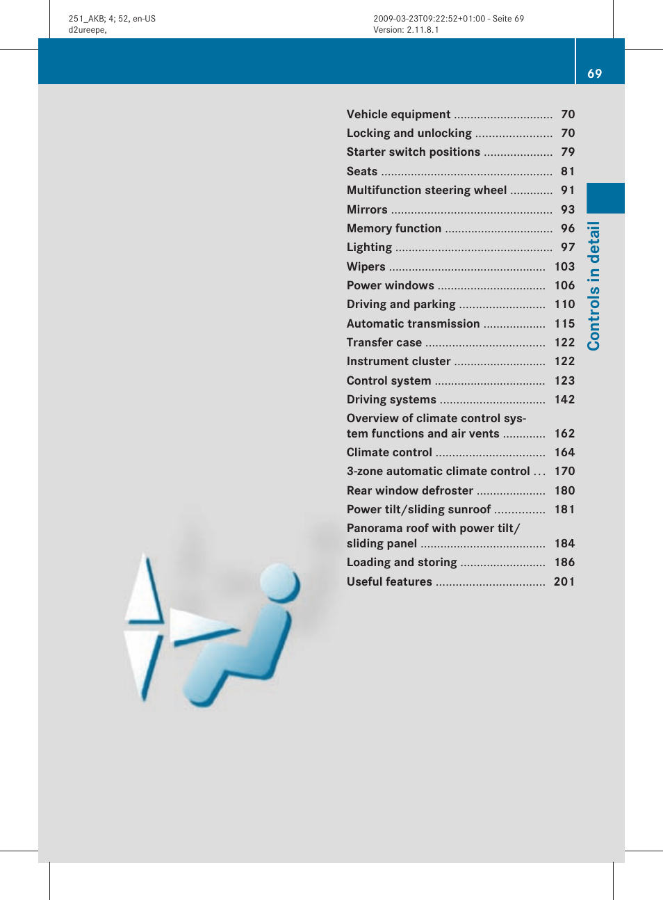 Controls in detail | Mercedes-Benz R-Class 2010 Owners Manual User Manual | Page 71 / 364