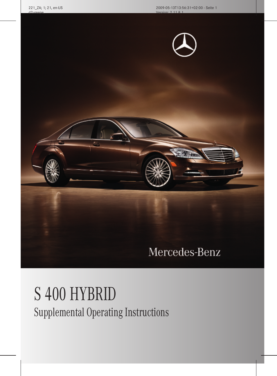 Mercedes-Benz S-Class Hybrid 2010 User Manual | 40 pages