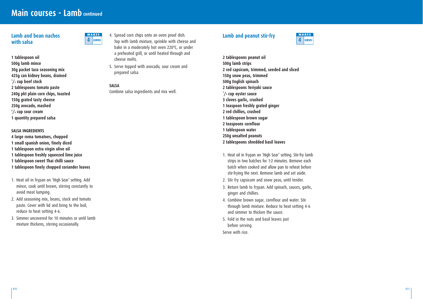 Main courses - lamb | Breville BEF400 User Manual | Page 15 / 20