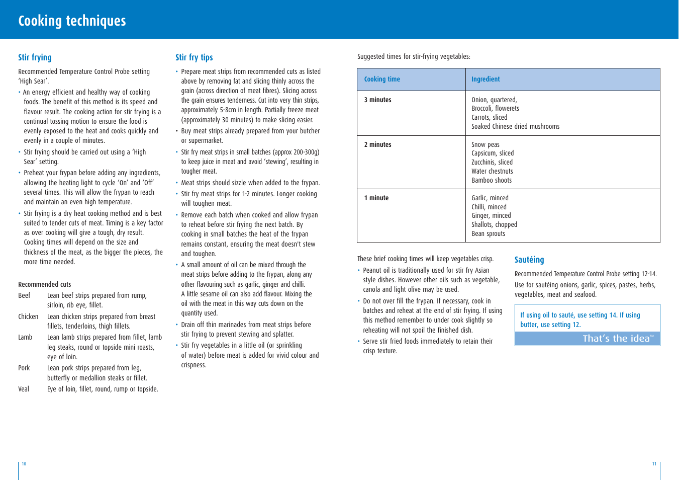 Cooking techniques | Breville BEF400 User Manual | Page 6 / 20