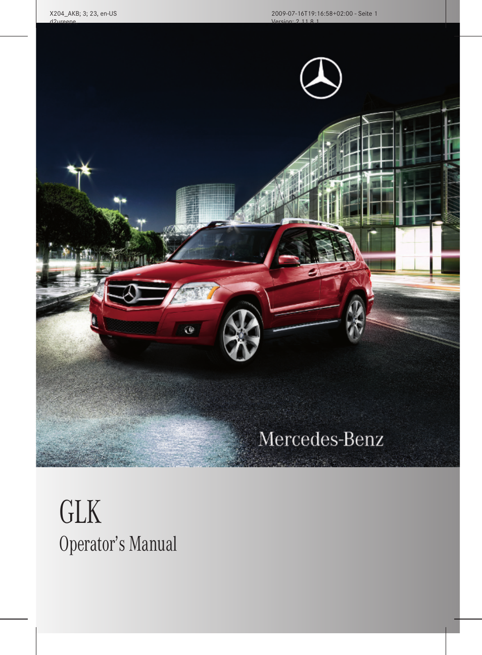 Mercedes-Benz GLK-Class 2010 Owners Manual User Manual | 344 pages