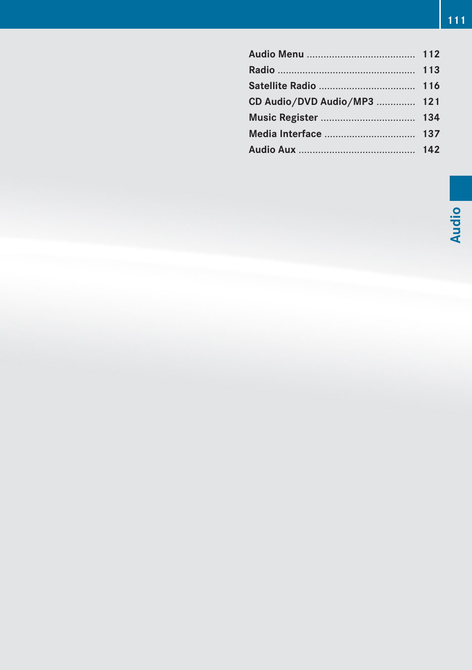 Audio | Mercedes-Benz C-Class 2010 COMAND Manual User Manual | Page 113 / 212