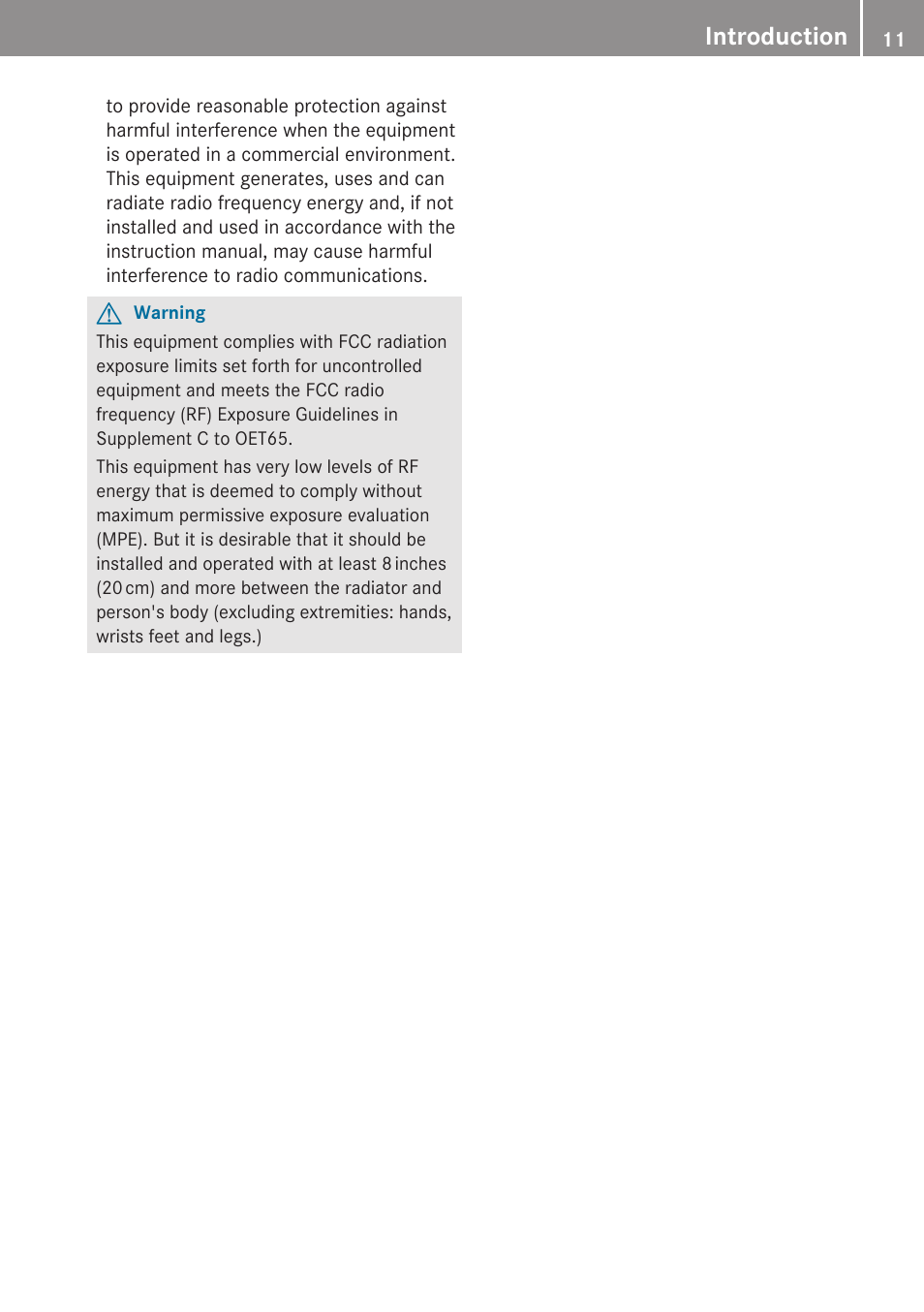Introduction | Mercedes-Benz C-Class 2010 COMAND Manual User Manual | Page 13 / 212