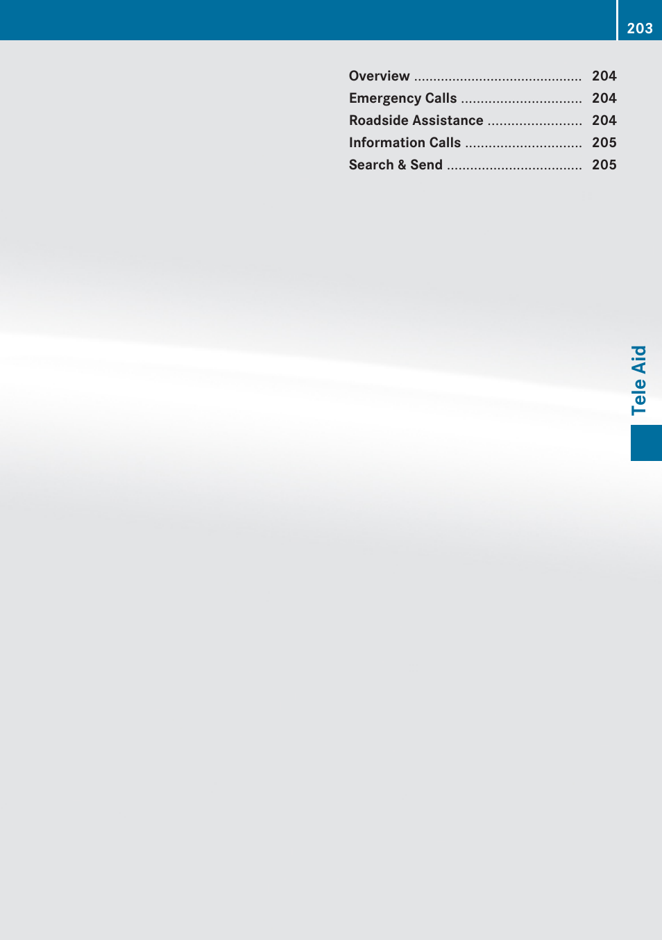 Tele aid | Mercedes-Benz C-Class 2010 COMAND Manual User Manual | Page 205 / 212