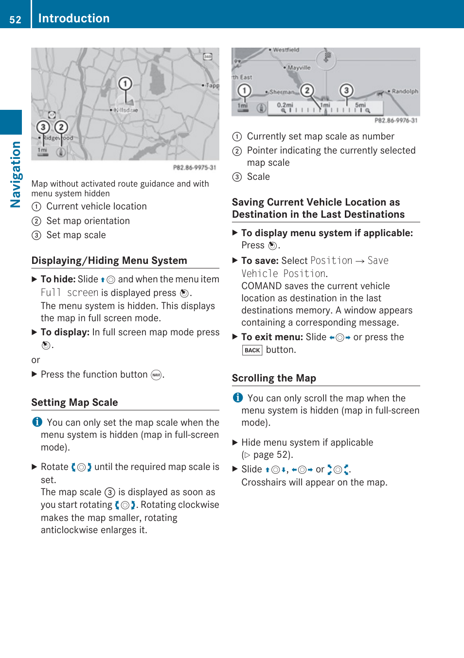 Navigation, Introduction | Mercedes-Benz C-Class 2010 COMAND Manual User Manual | Page 54 / 212