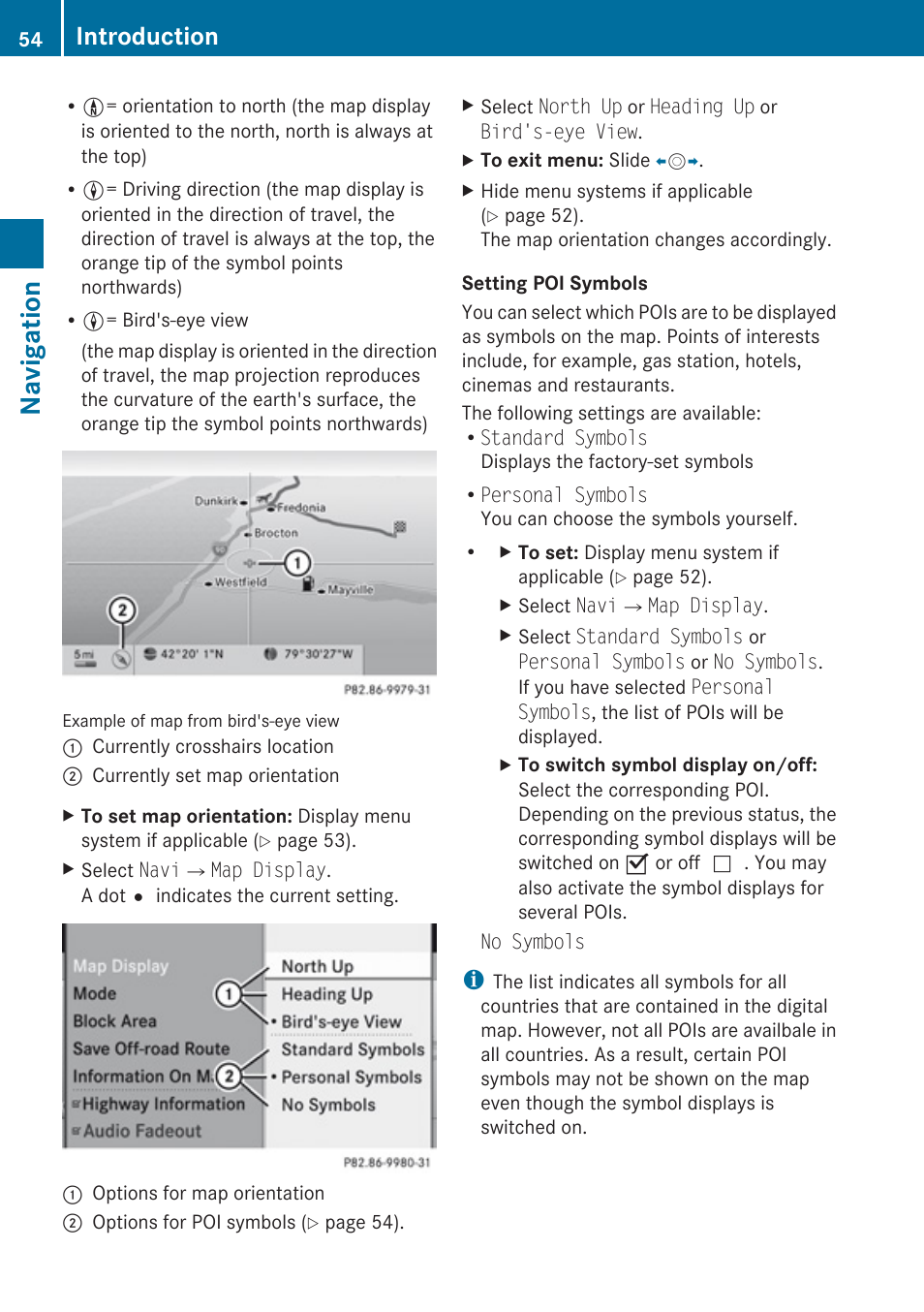Navigation, Introduction | Mercedes-Benz C-Class 2010 COMAND Manual User Manual | Page 56 / 212