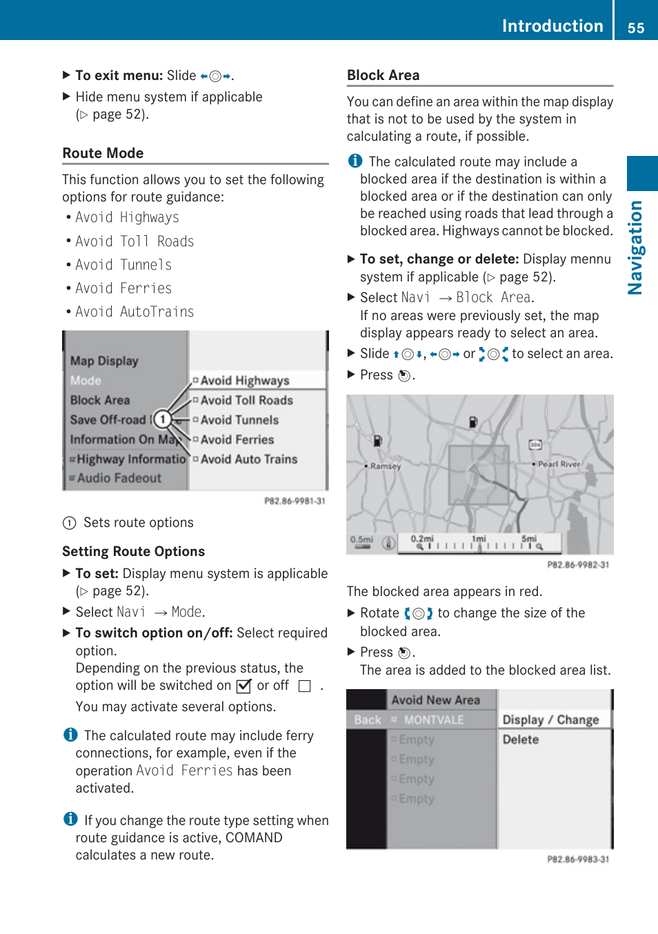 Navigation, Introduction | Mercedes-Benz C-Class 2010 COMAND Manual User Manual | Page 57 / 212