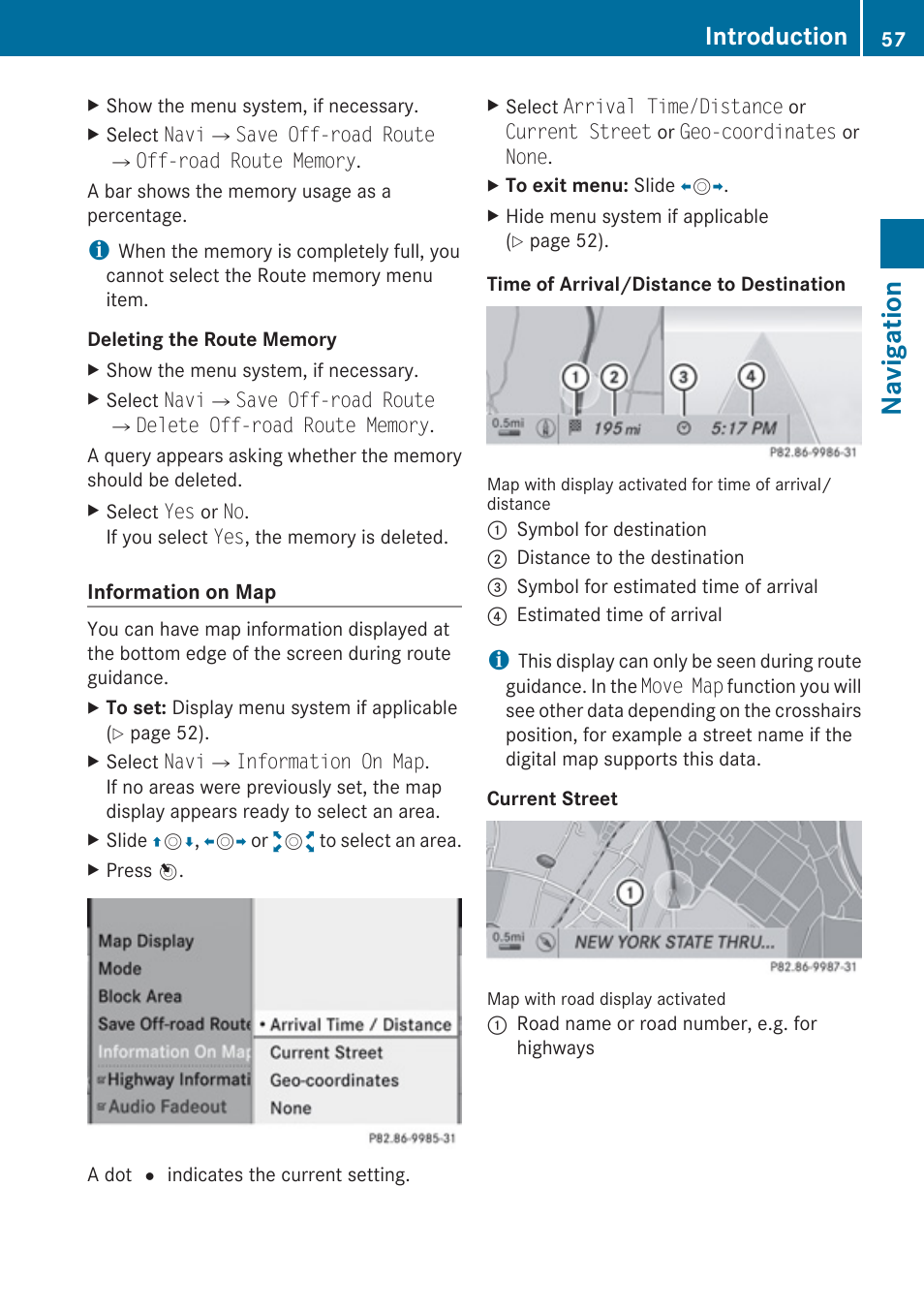 Navigation, Introduction | Mercedes-Benz C-Class 2010 COMAND Manual User Manual | Page 59 / 212