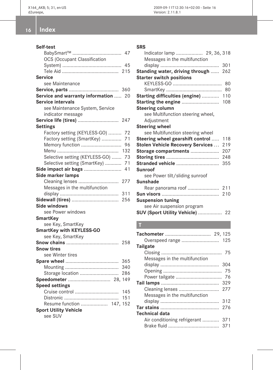 Index | Mercedes-Benz GL-Class 2010 Owners Manual User Manual | Page 18 / 380