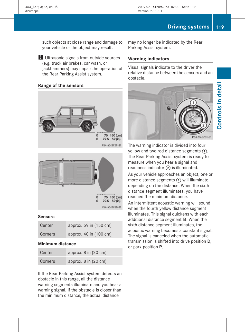 Controls in detail, Driving systems | Mercedes-Benz G-Class 2010 Owners Manual User Manual | Page 121 / 272