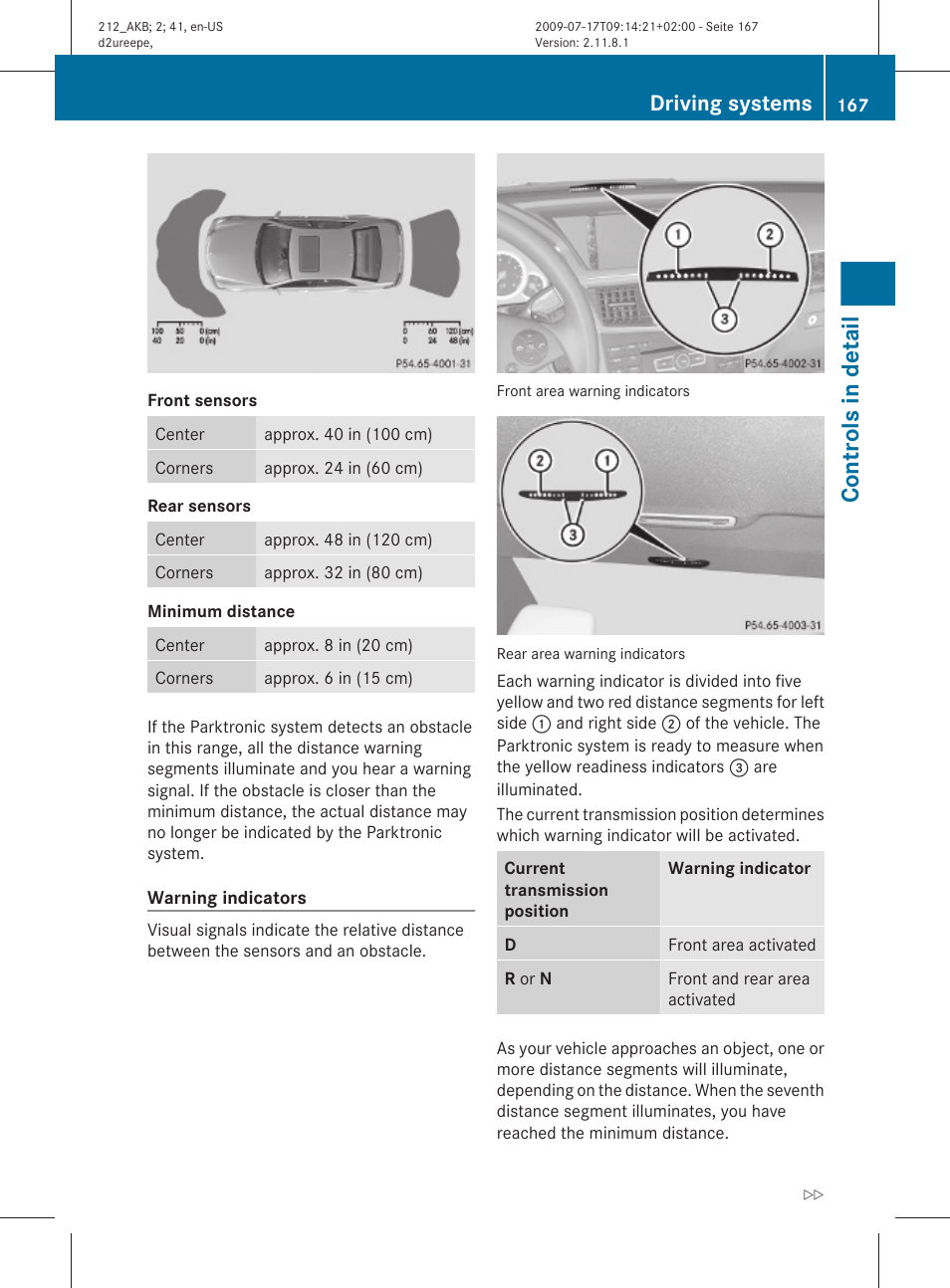 Controls in detail, Driving systems | Mercedes-Benz E-Sedan 2010 Owners Manual User Manual | Page 169 / 372