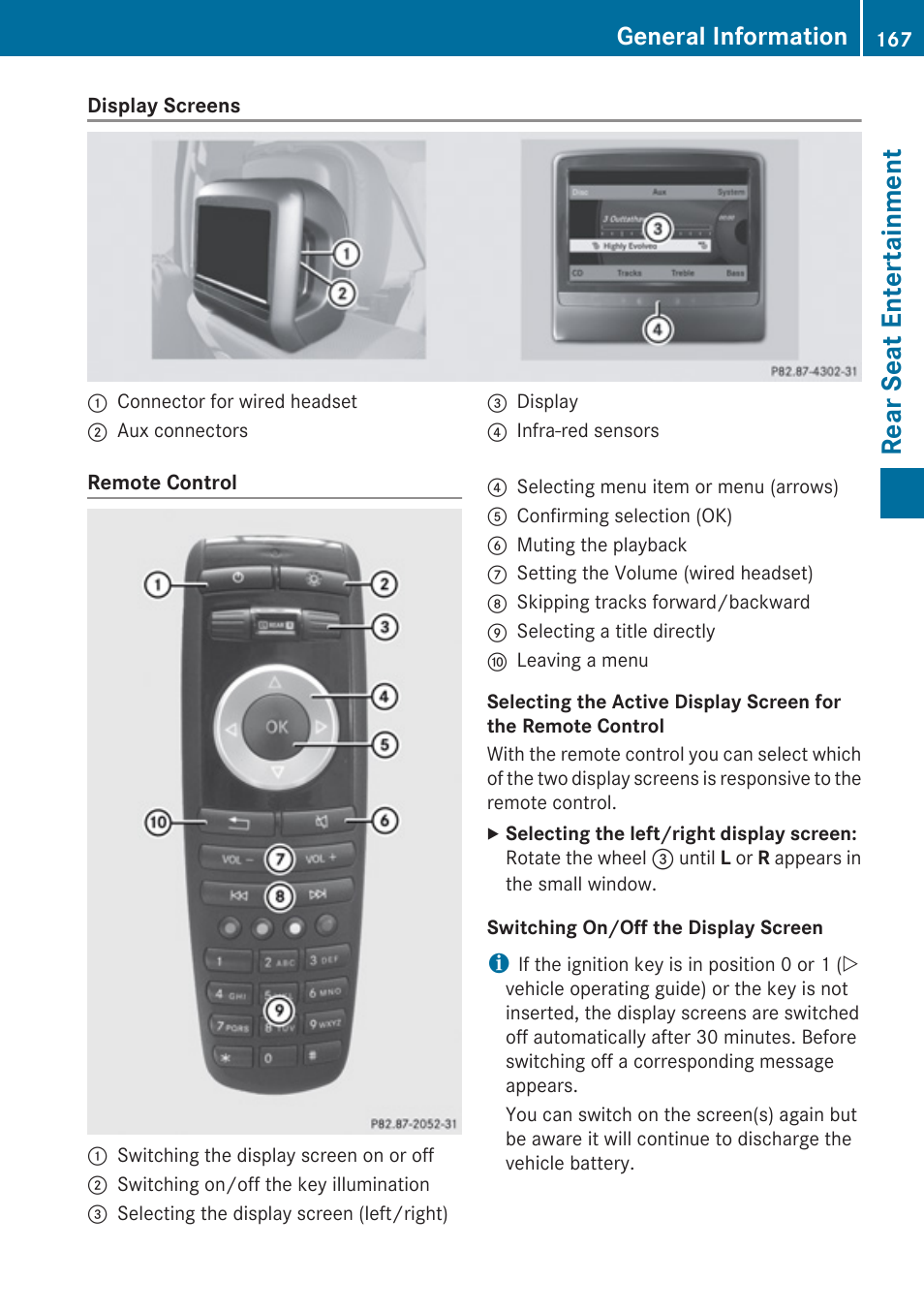 Rear seat entertainment, General information | Mercedes-Benz E-Coupe 2010 COMAND Manual User Manual | Page 169 / 224