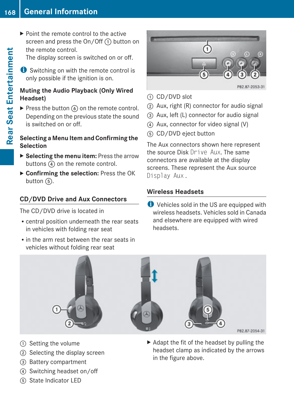 Rear seat entertainment, General information | Mercedes-Benz E-Coupe 2010 COMAND Manual User Manual | Page 170 / 224