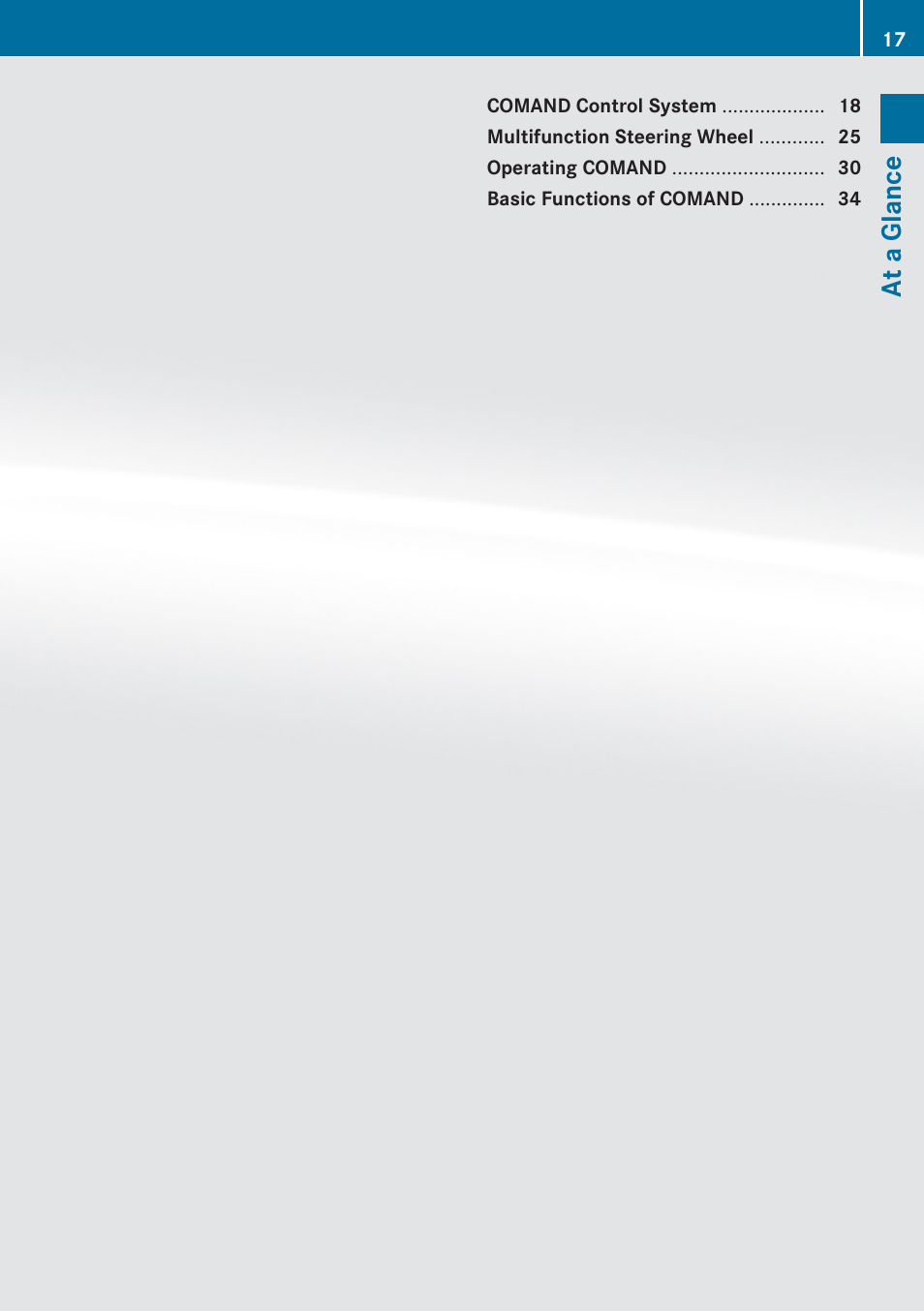 At a glance | Mercedes-Benz E-Coupe 2010 COMAND Manual User Manual | Page 19 / 224
