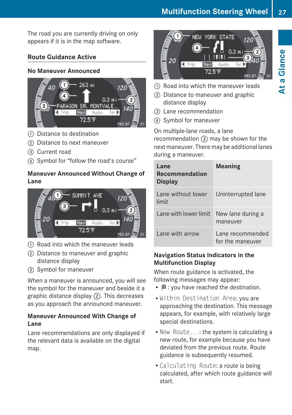 At a glance, Multifunction steering wheel | Mercedes-Benz E-Coupe 2010 COMAND Manual User Manual | Page 29 / 224