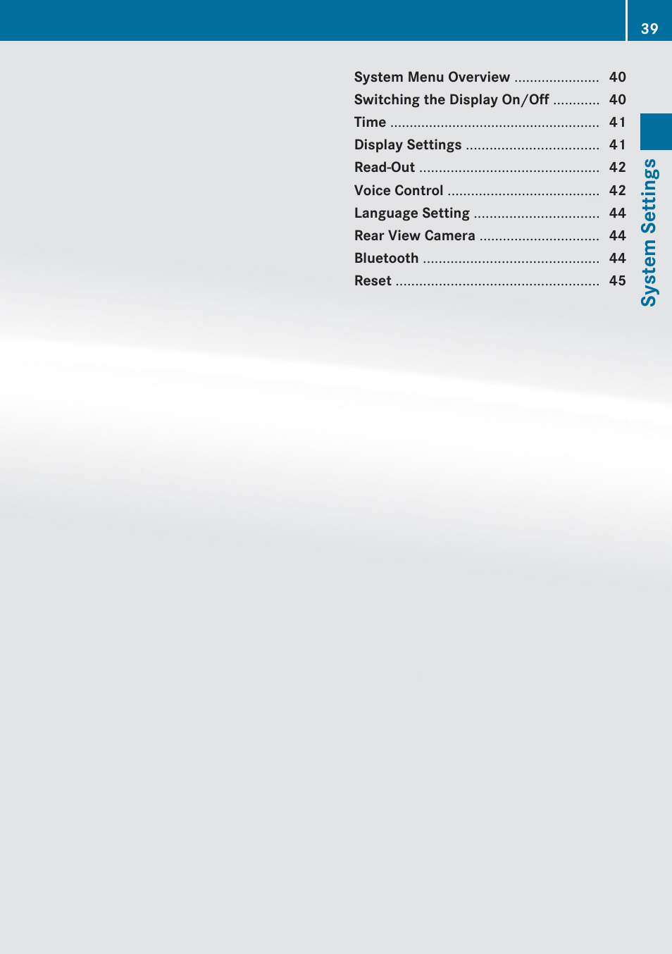 System settings | Mercedes-Benz E-Coupe 2010 COMAND Manual User Manual | Page 41 / 224