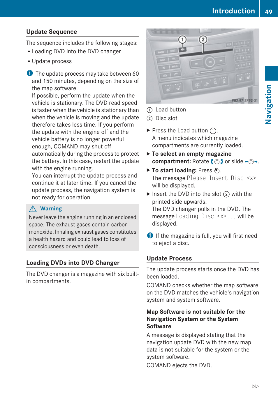 Navigation, Introduction | Mercedes-Benz E-Coupe 2010 COMAND Manual User Manual | Page 51 / 224