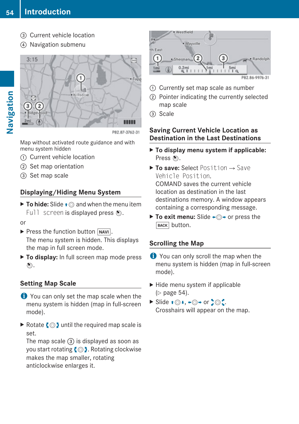 Navigation, Introduction | Mercedes-Benz E-Coupe 2010 COMAND Manual User Manual | Page 56 / 224