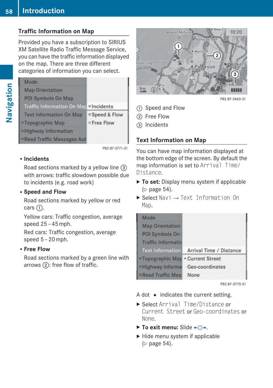 Navigation, Introduction | Mercedes-Benz E-Coupe 2010 COMAND Manual User Manual | Page 60 / 224