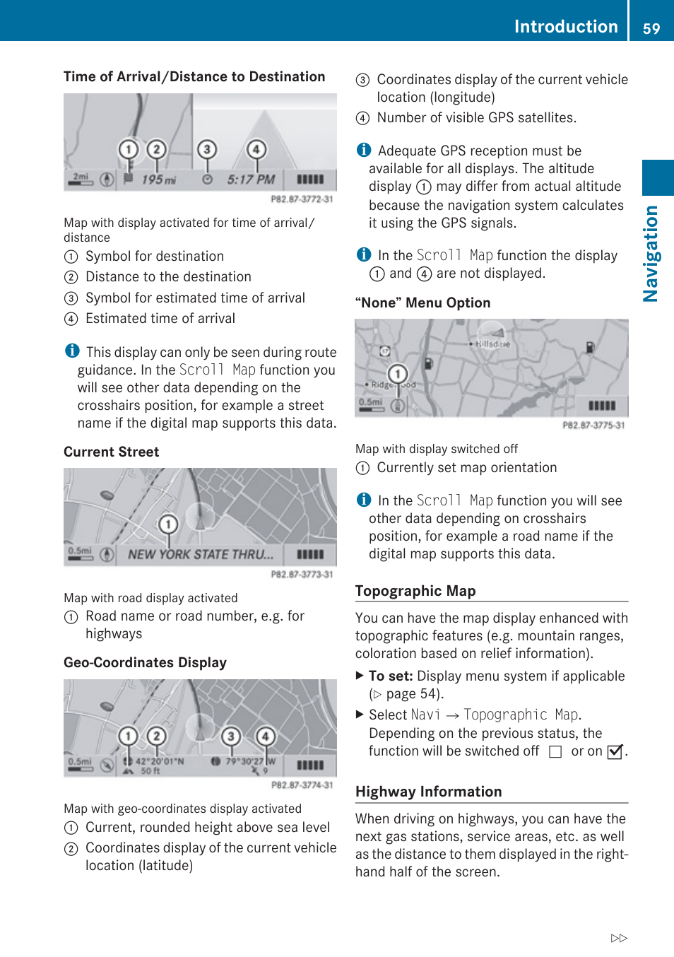 Navigation, Introduction | Mercedes-Benz E-Coupe 2010 COMAND Manual User Manual | Page 61 / 224