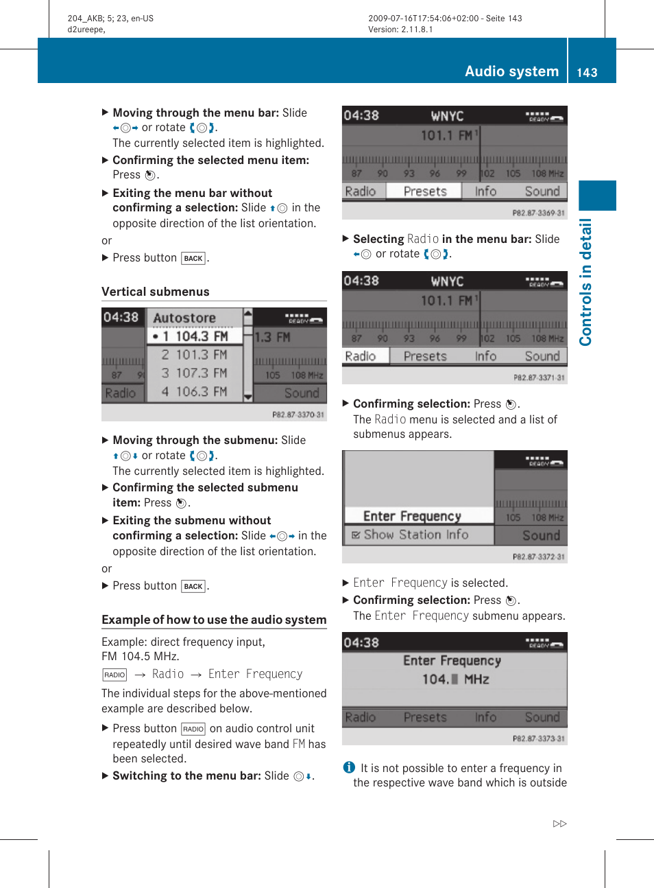 Controls in detail, Audio system | Mercedes-Benz C-Class 2010 Owners Manual User Manual | Page 145 / 364