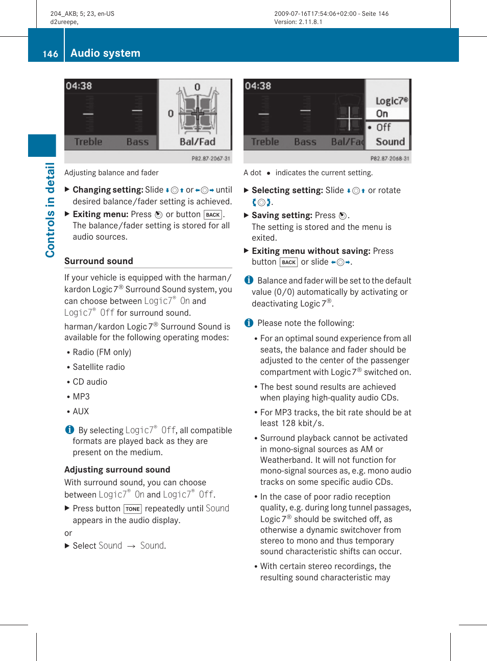Controls in detail, Audio system | Mercedes-Benz C-Class 2010 Owners Manual User Manual | Page 148 / 364