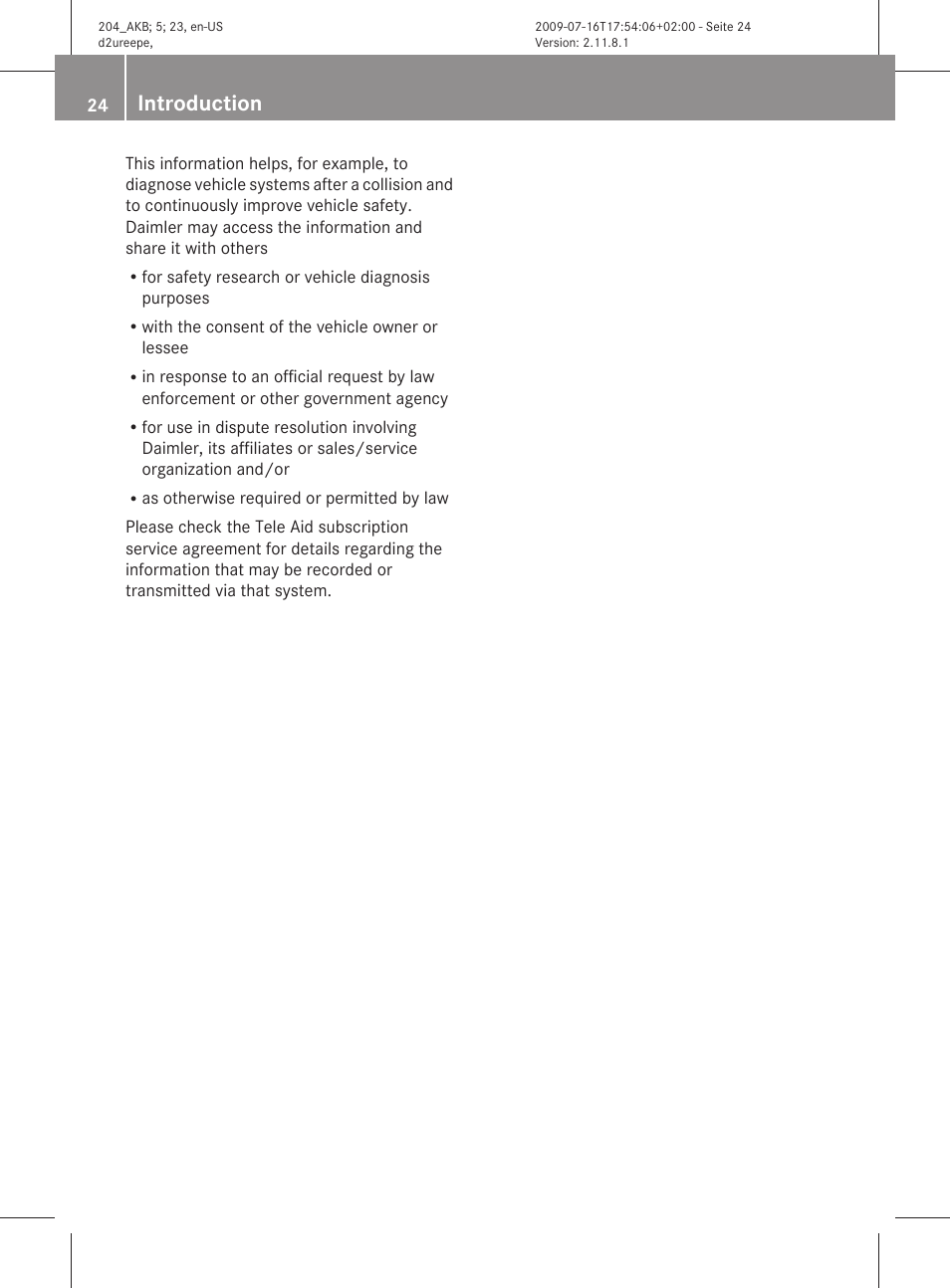 Introduction | Mercedes-Benz C-Class 2010 Owners Manual User Manual | Page 26 / 364